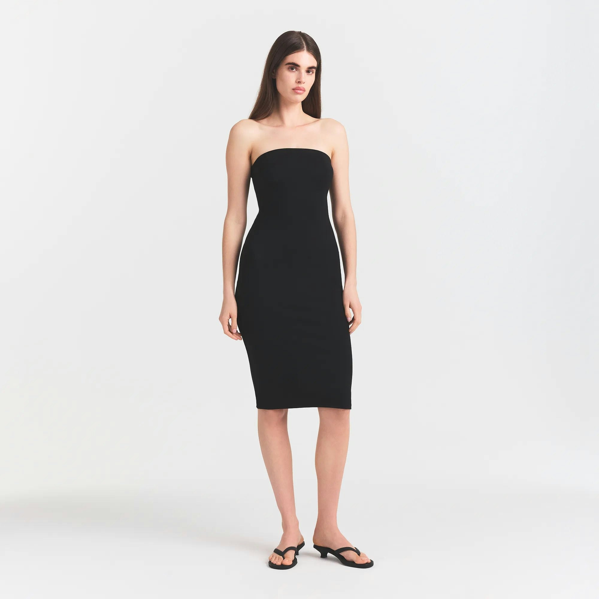 STRAPLESS MIDI DRESS