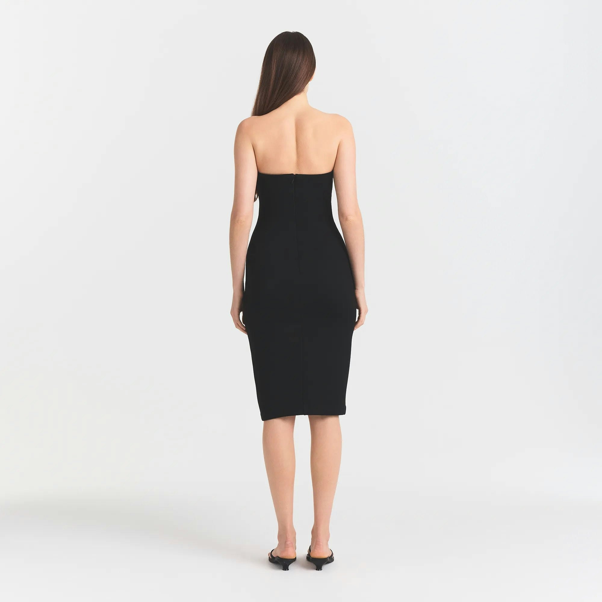 STRAPLESS MIDI DRESS