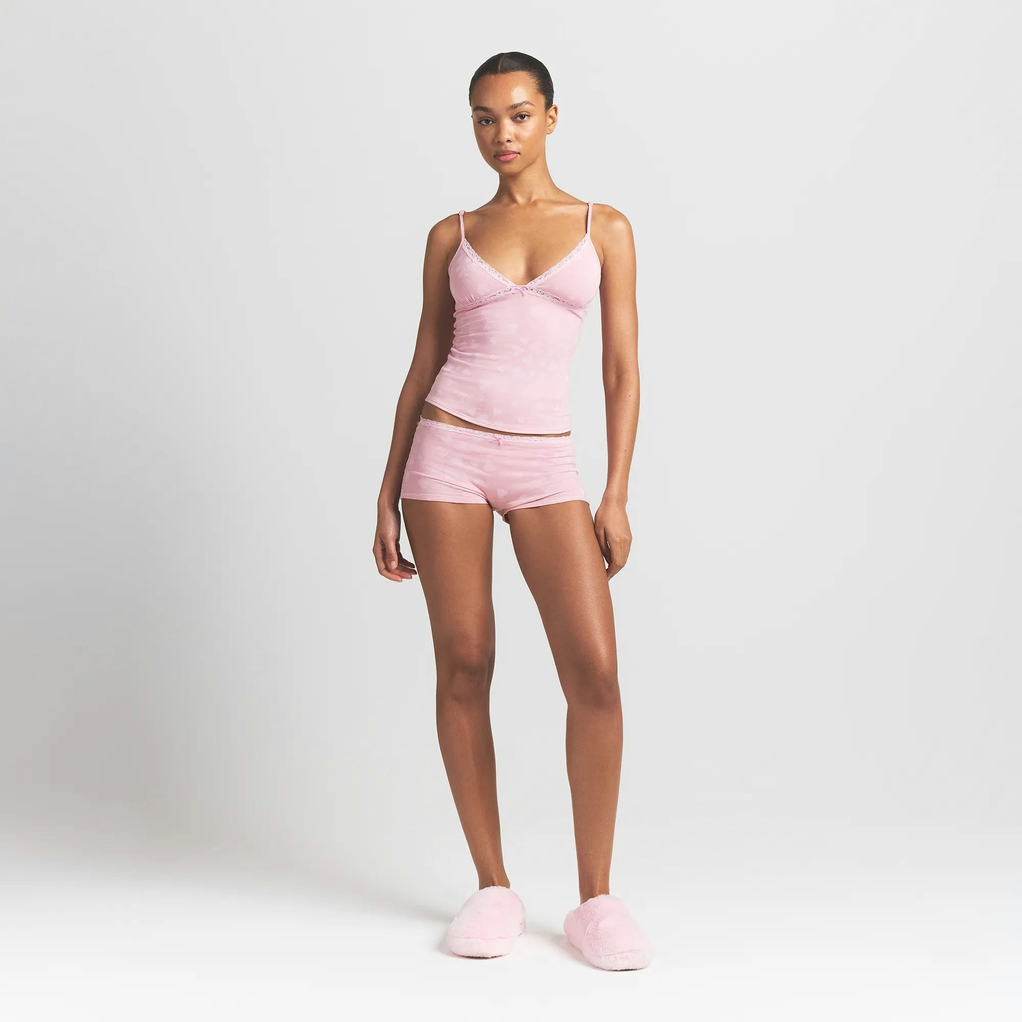 LACE CAMI AND BOY SHORT SET