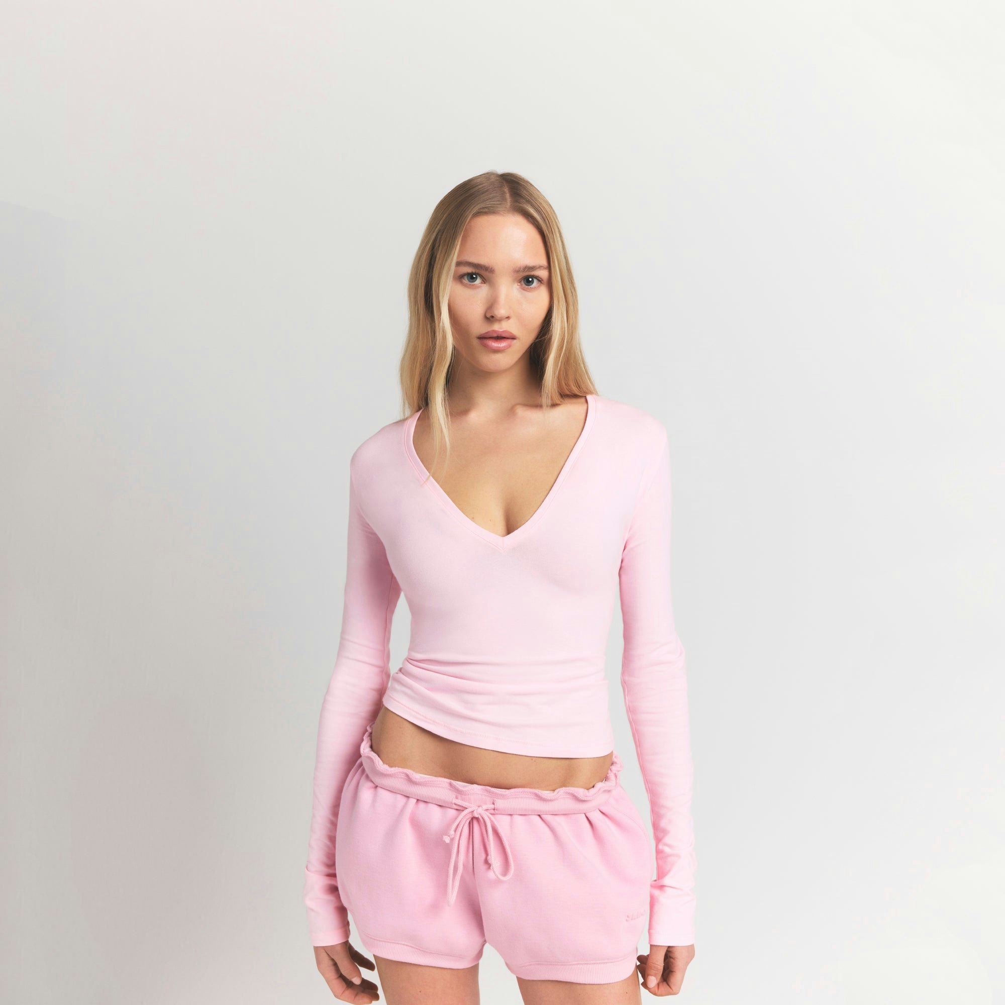 LONG SLEEVE PLUNGE TOP