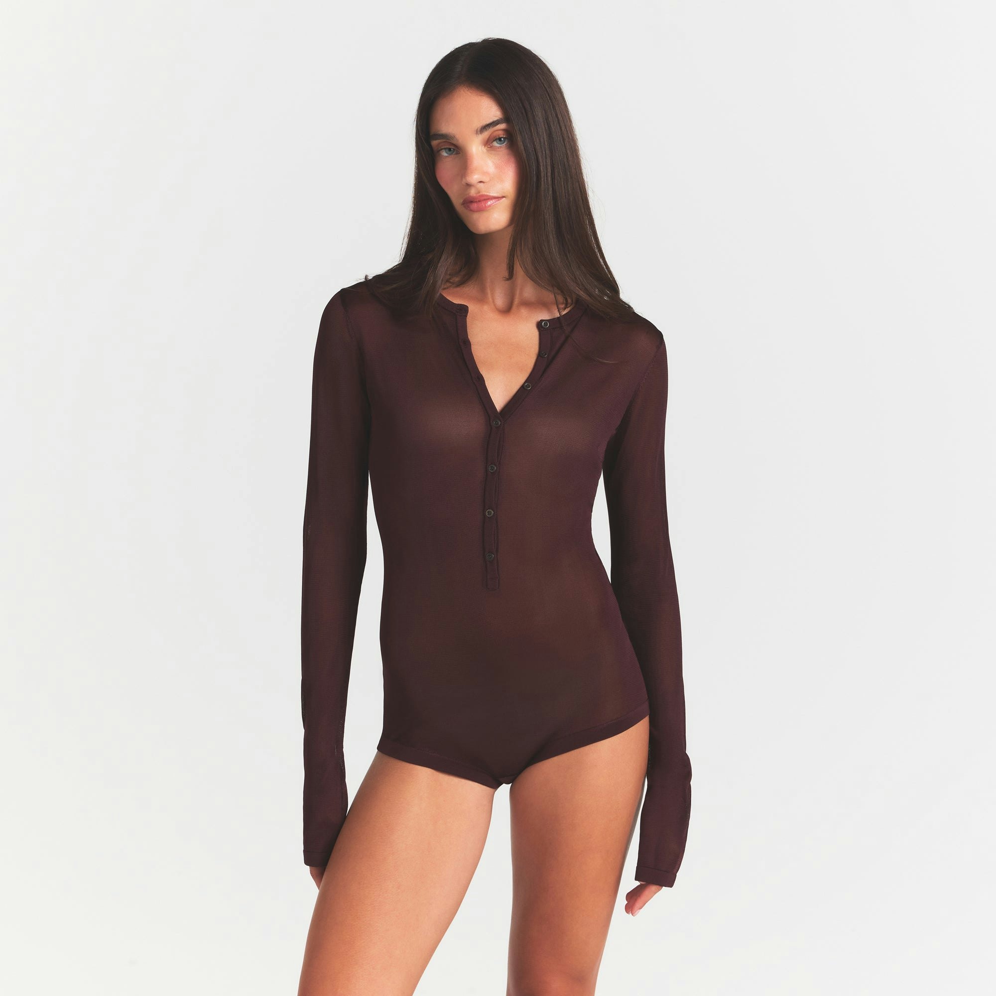 BUTTON UP HENLEY ONESIE