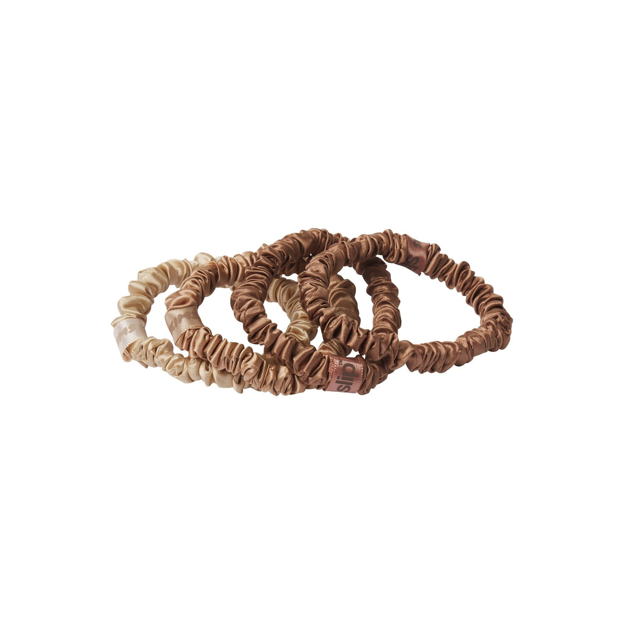 PURE SILK SKINNY SCRUNCHIES 4-PACK - 3