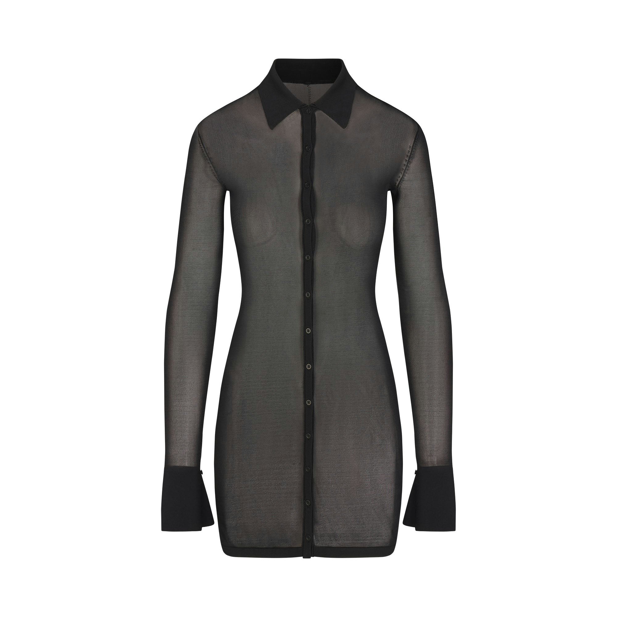 BUTTON DOWN MINI DRESS - 5