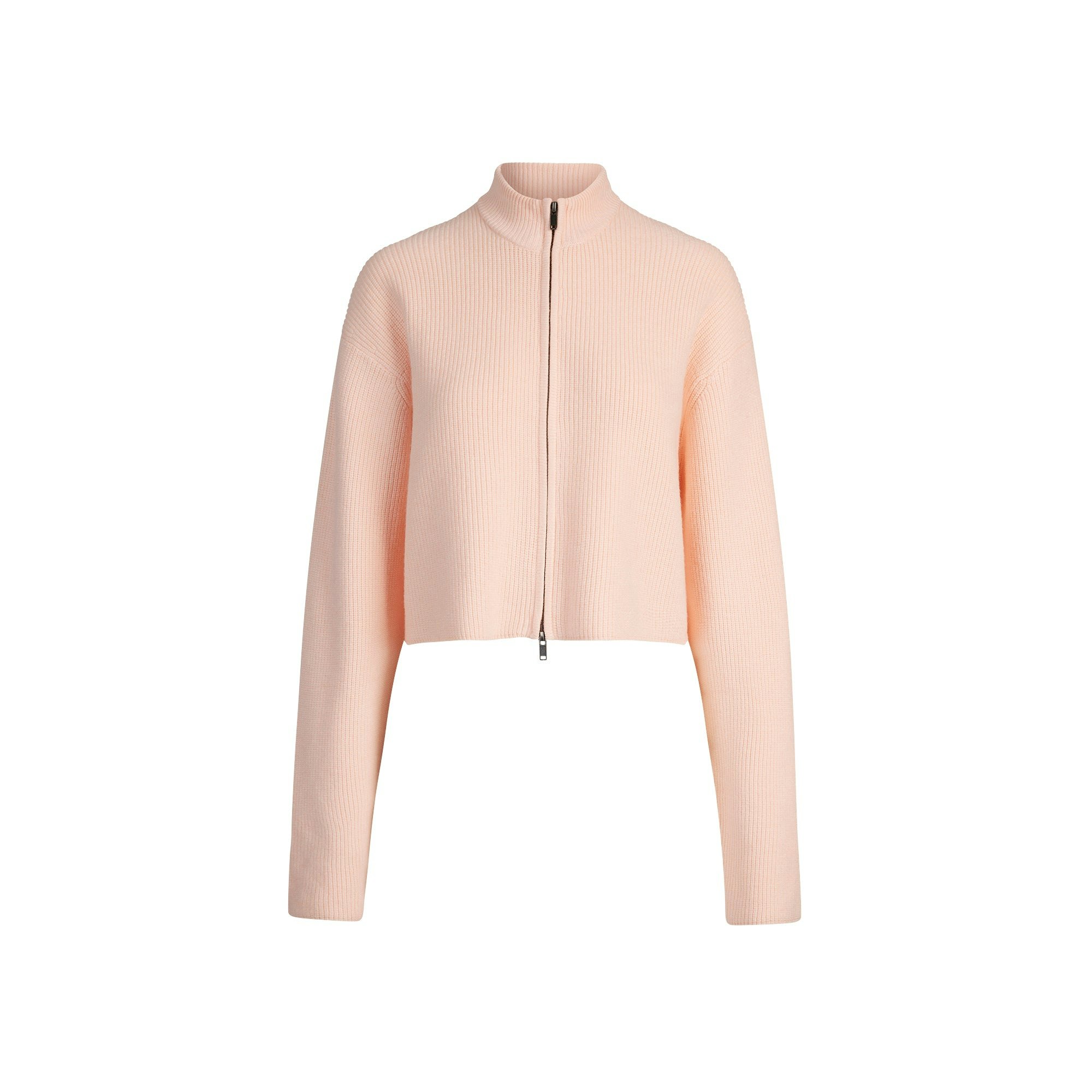 RIBBED MOCK NECK ZIP UP - 8