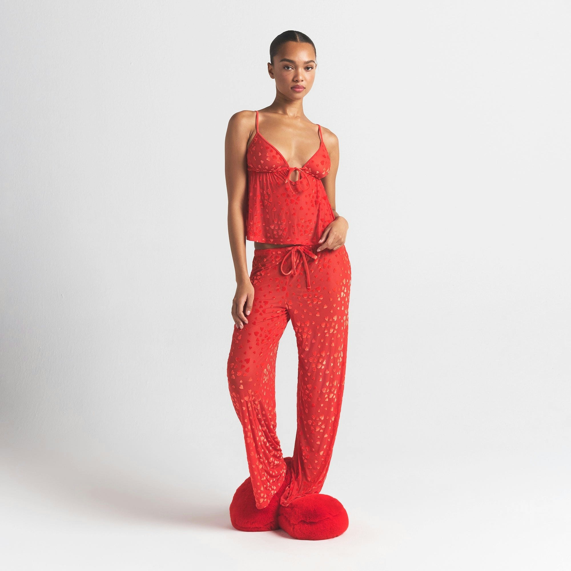 SHEER VELVET CAMI AND PANT SET