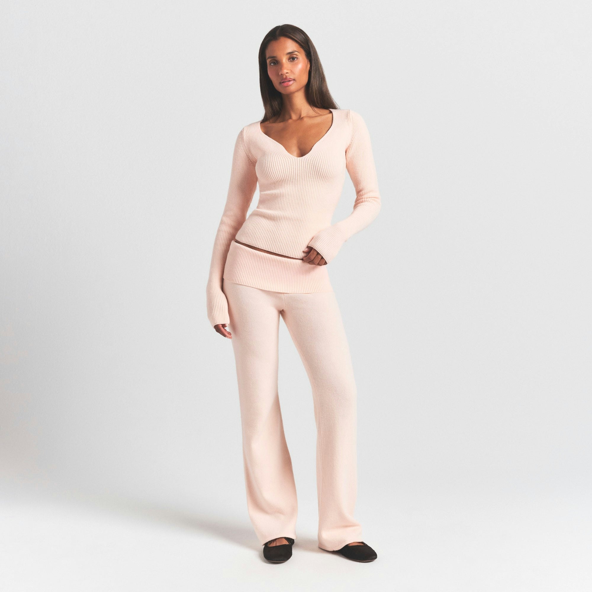 RIBBED LONG SLEEVE TOP - 4