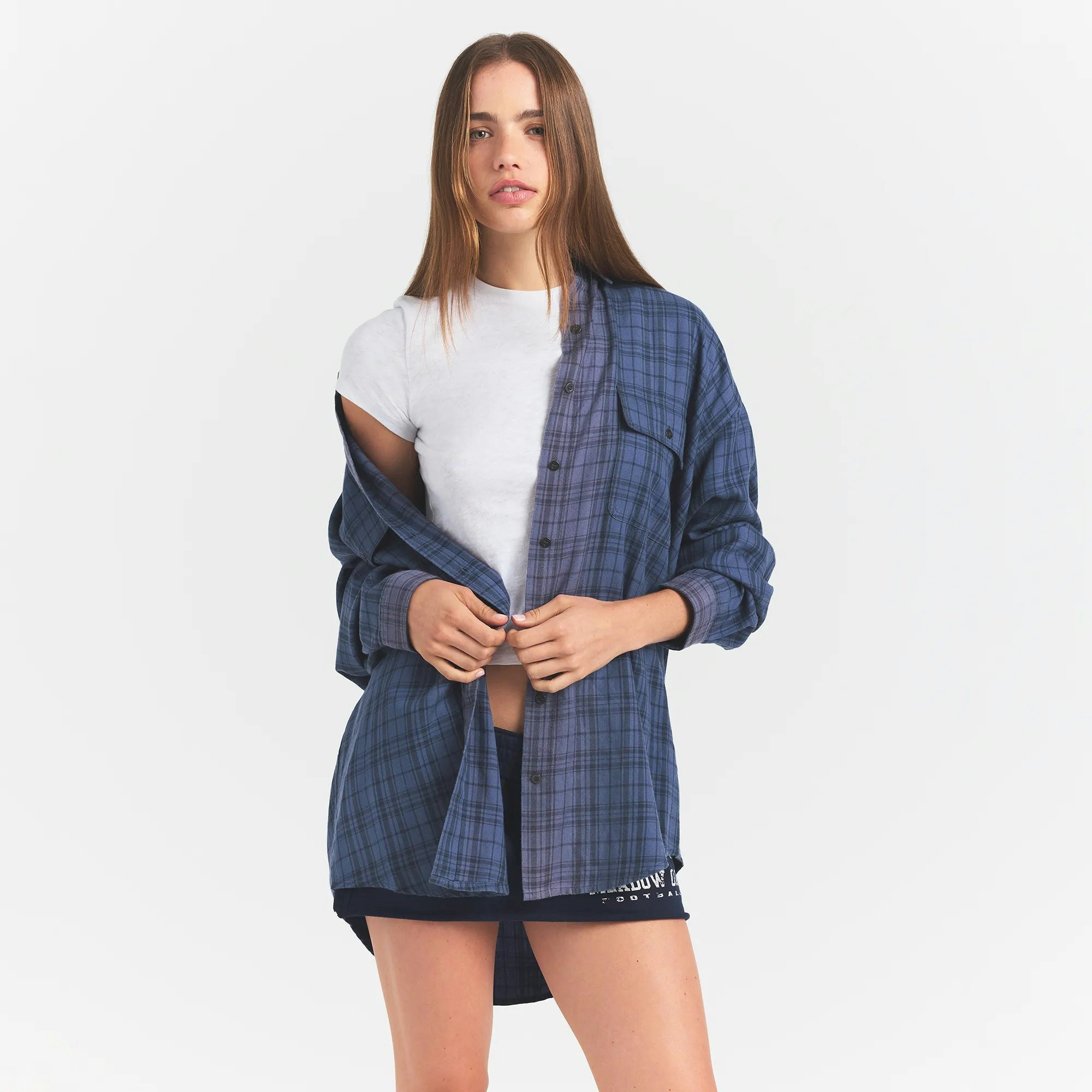 WASHED FLANNEL OVERSIZED SHIRT