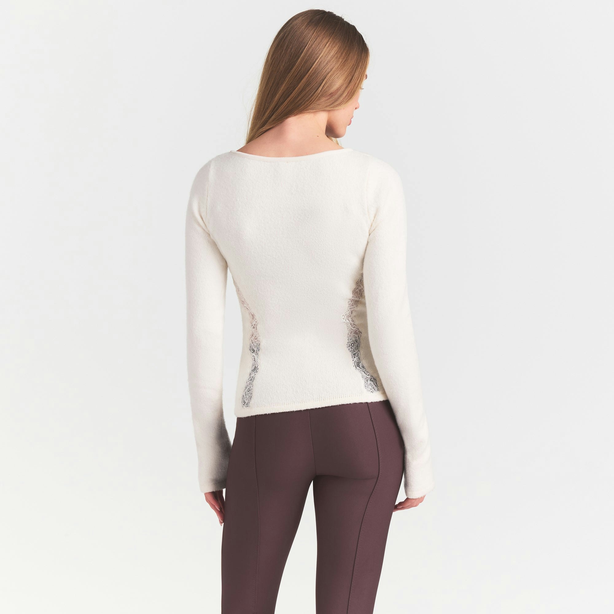 LACE KNIT LONG SLEEVE CARDIGAN