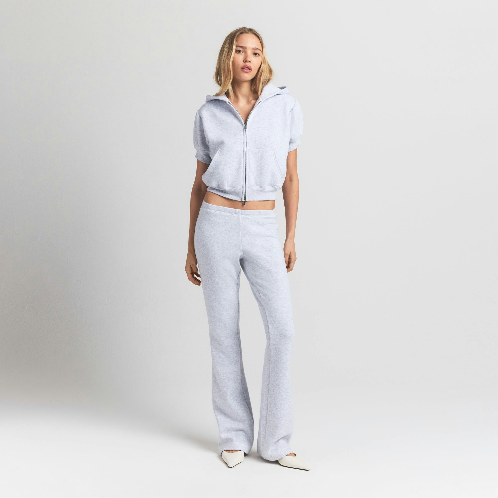 BUBBLE SLEEVE CROPPED ZIP UP - 4