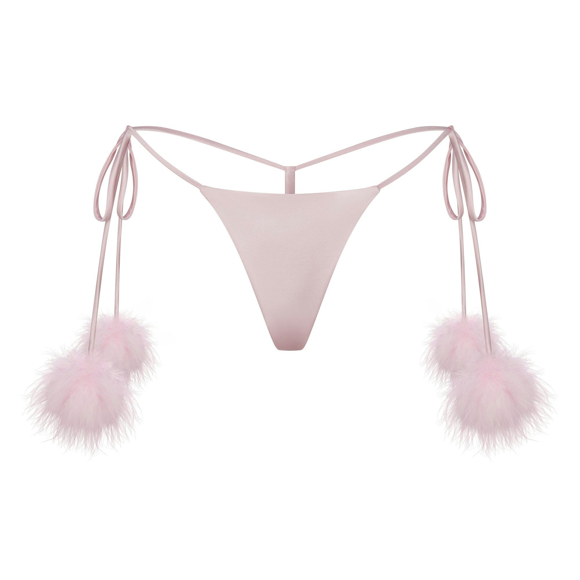 NOVELTY INTIMATES POM POM BRALETTE AND THONG SET - 5